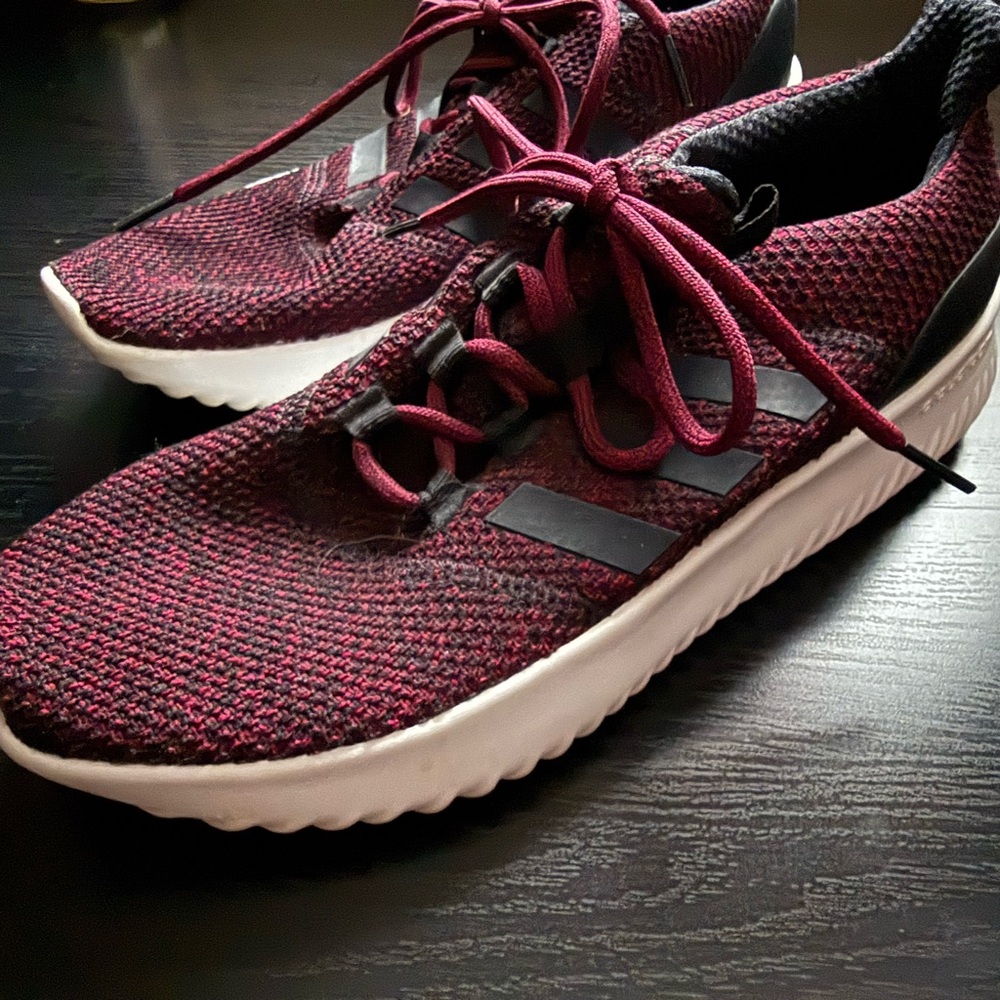 Adidas Cloudfoam Memory Foam Sneakers Maroon Black Women’s Size 9.5 - Picture 3 of 6